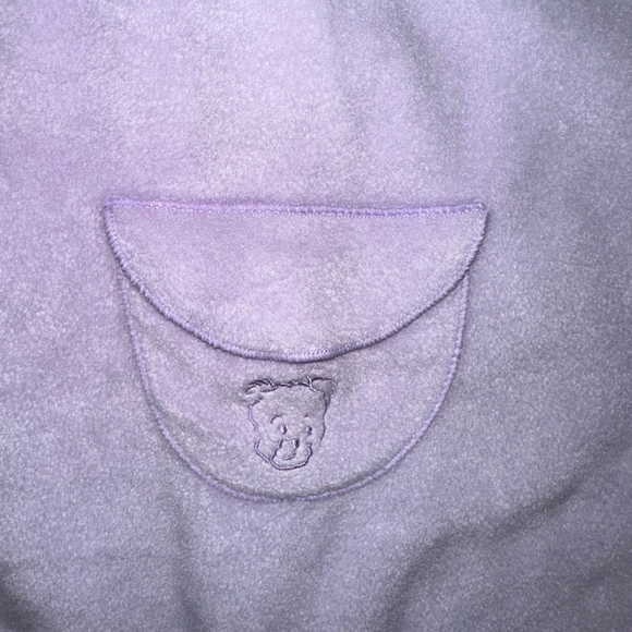 The Lullaby Club Baby Girl Jumpsuit 3/6M Purple Vintage style Bear Lavender Warm - Picture 2 of 8